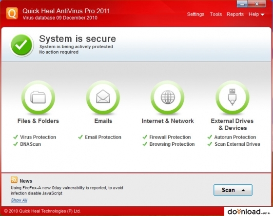 Quick Heal Antivirus Pro 2013 version stable 32/64-bit Download